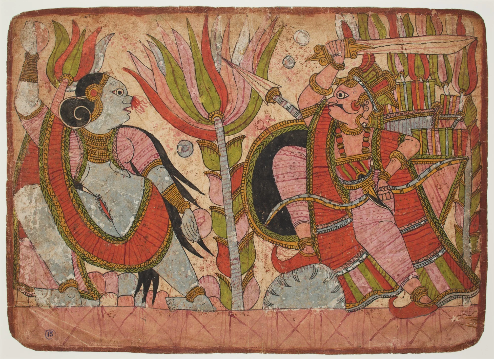 Scene from the Ramayana, by Unknown, unspecified, 1800