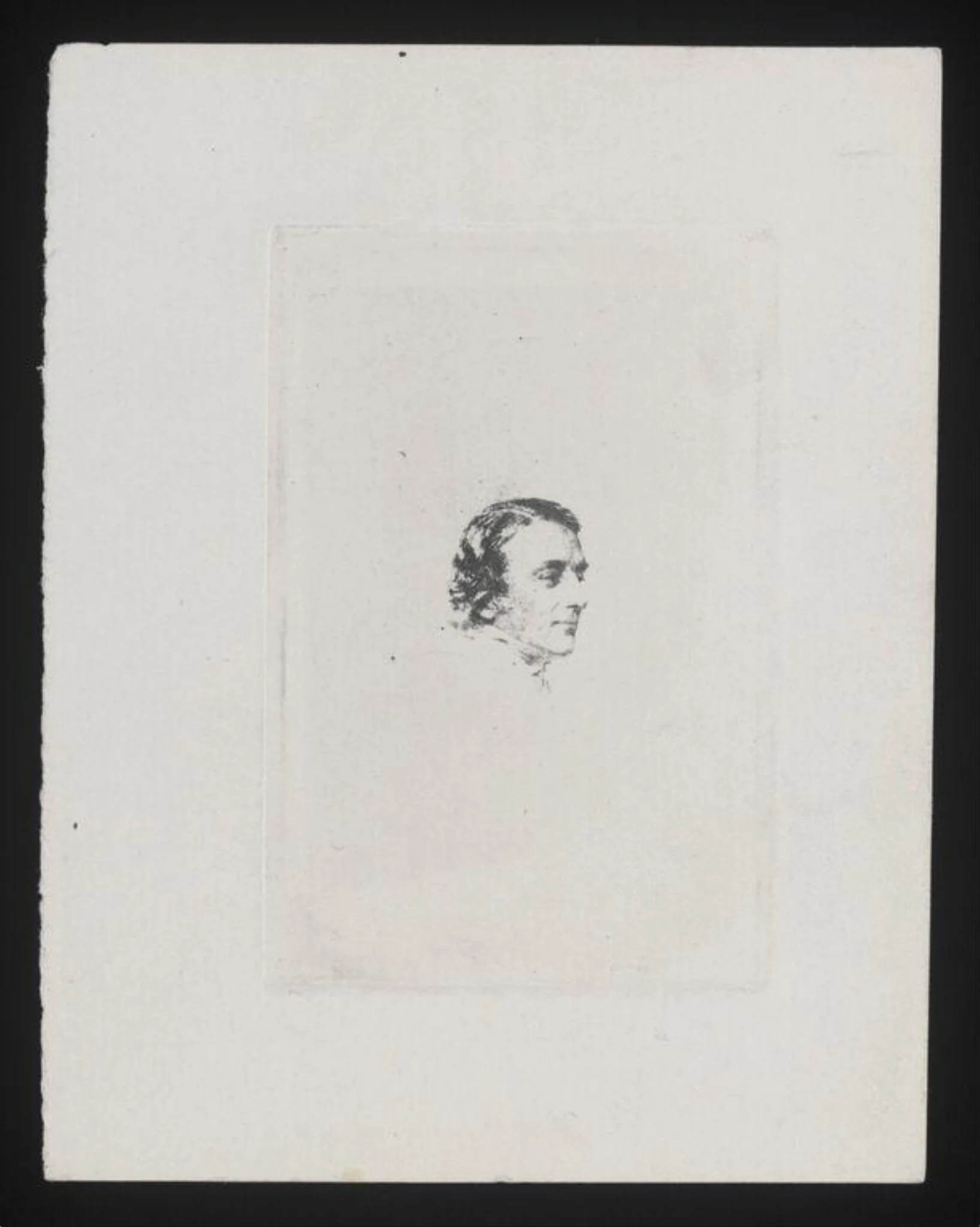 Copy of a print of a man's head, by William Henry Fox Talbot, 1858
