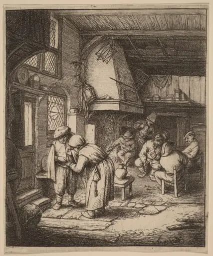 Man Paying the Landlady at an Inn