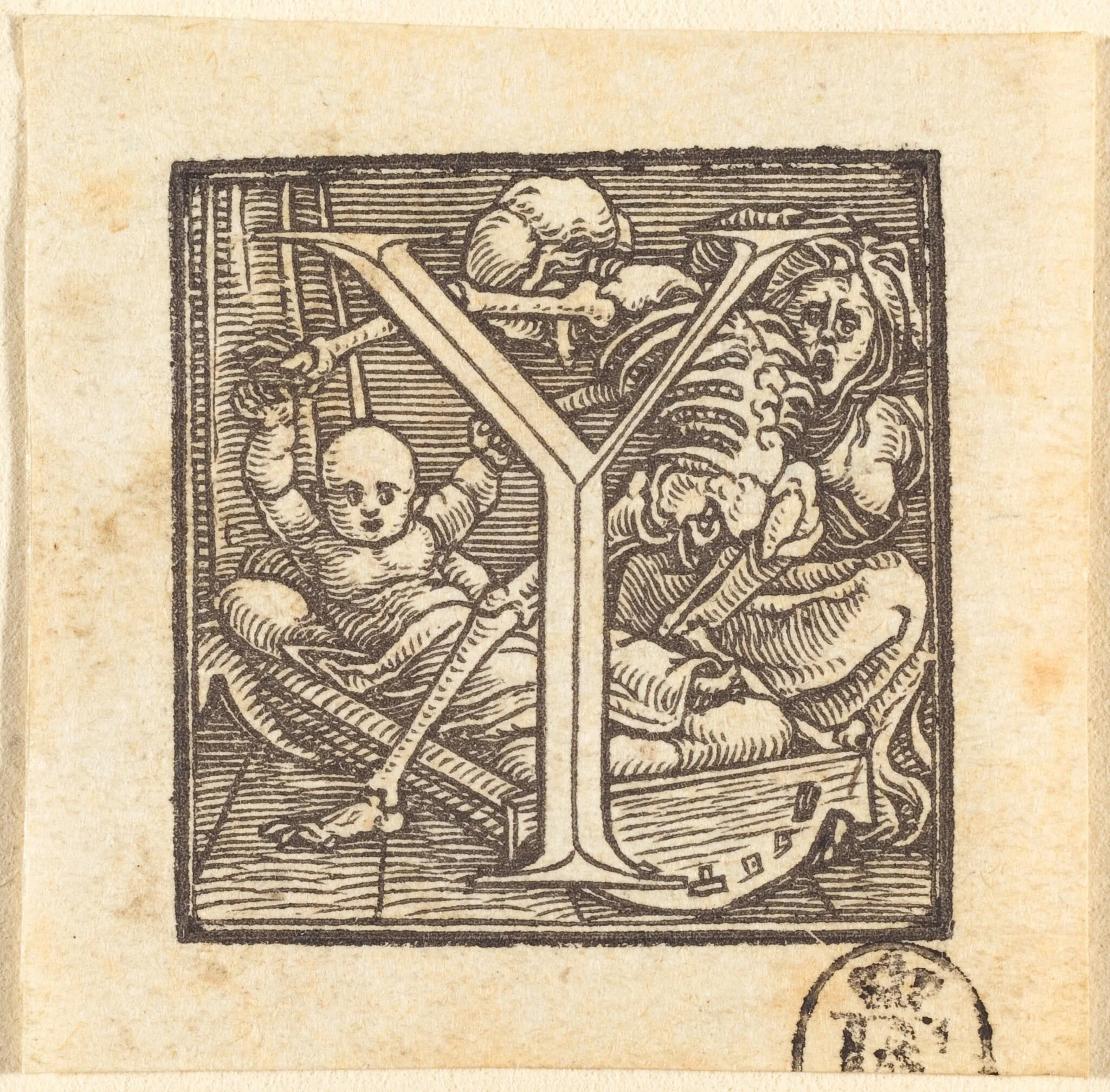 Letter Y, by Hans Lützelburger, ink, 1523