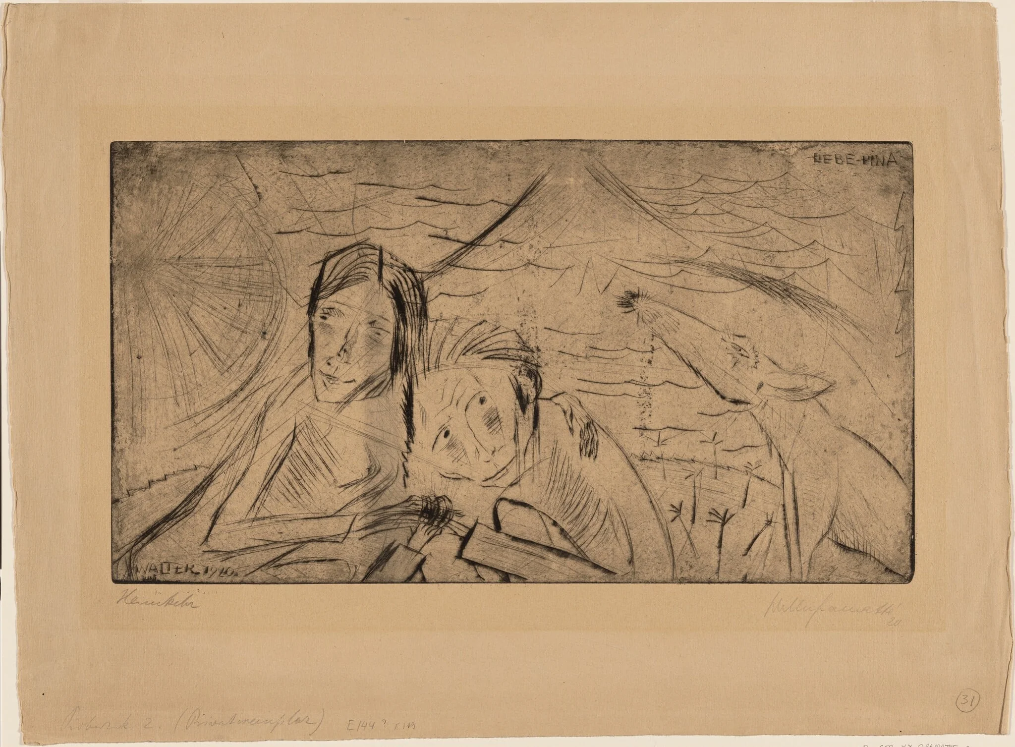 Homecoming (Heimkehr), by Walter Gramatté, ink, 1920