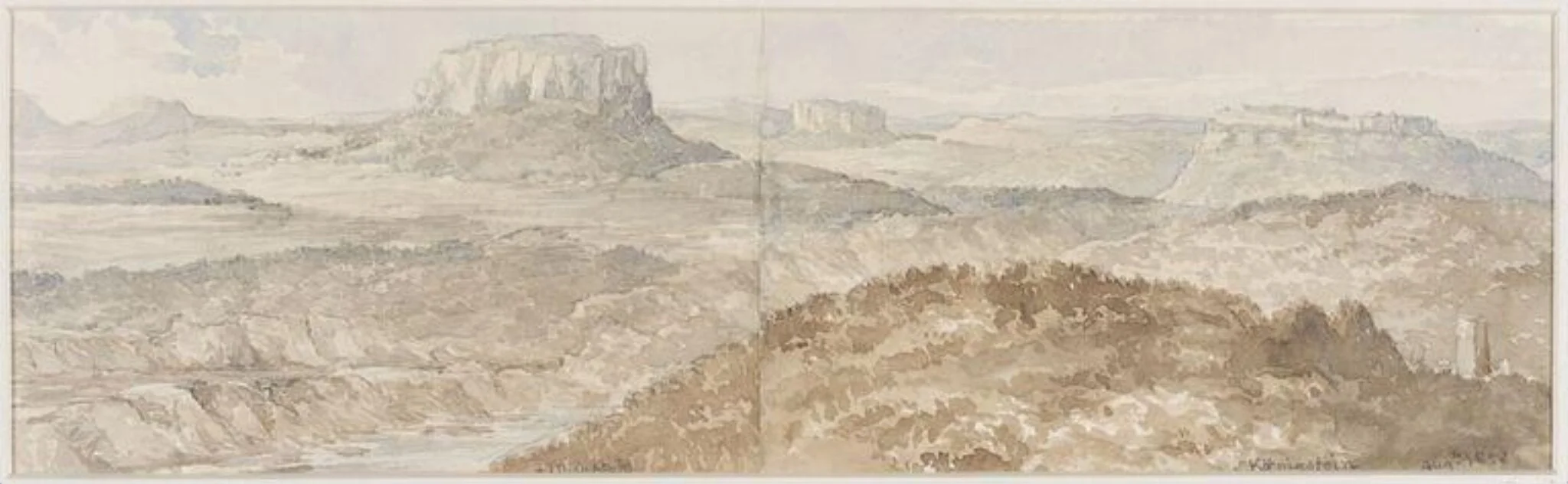 Königstein, Saxony, by Thomas Brittain Vacher, watercolor, 1858