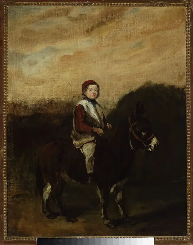 Artist’s son on a donkey