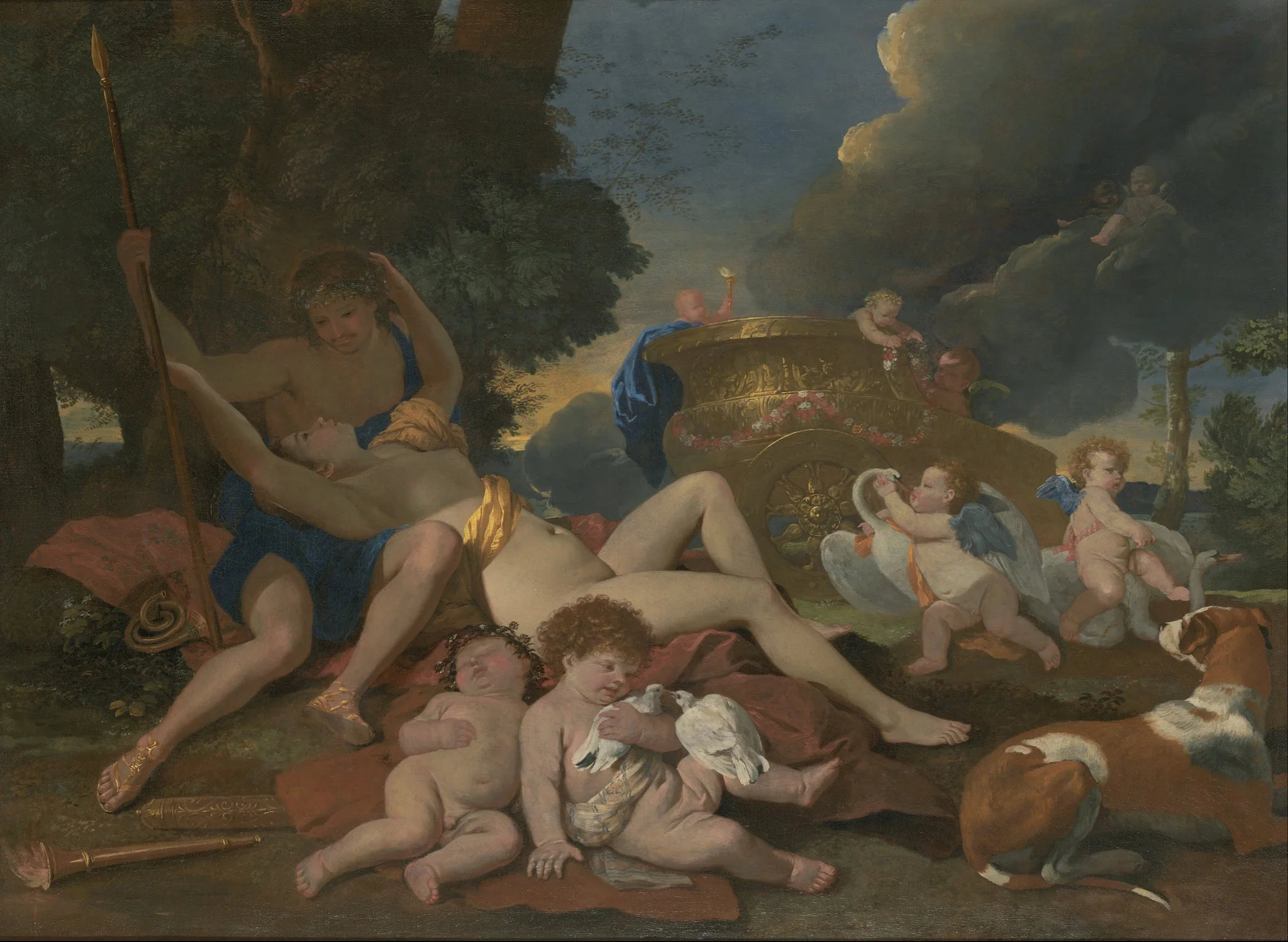 Venus and Adonis, by Nicolas Poussin, oil, 1628