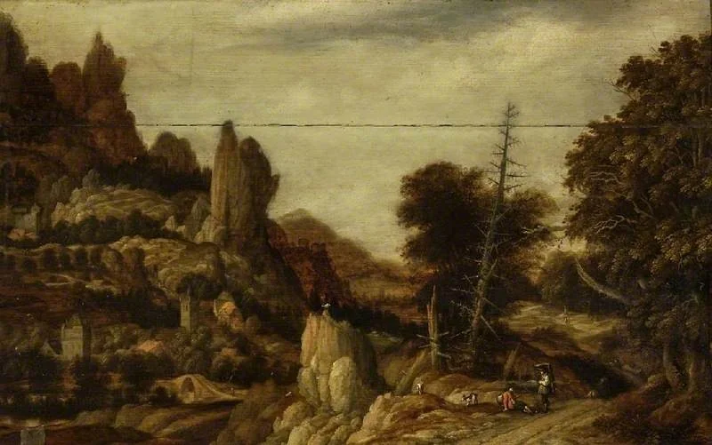 Rocky landscape, by Allart van Everdingen, oil