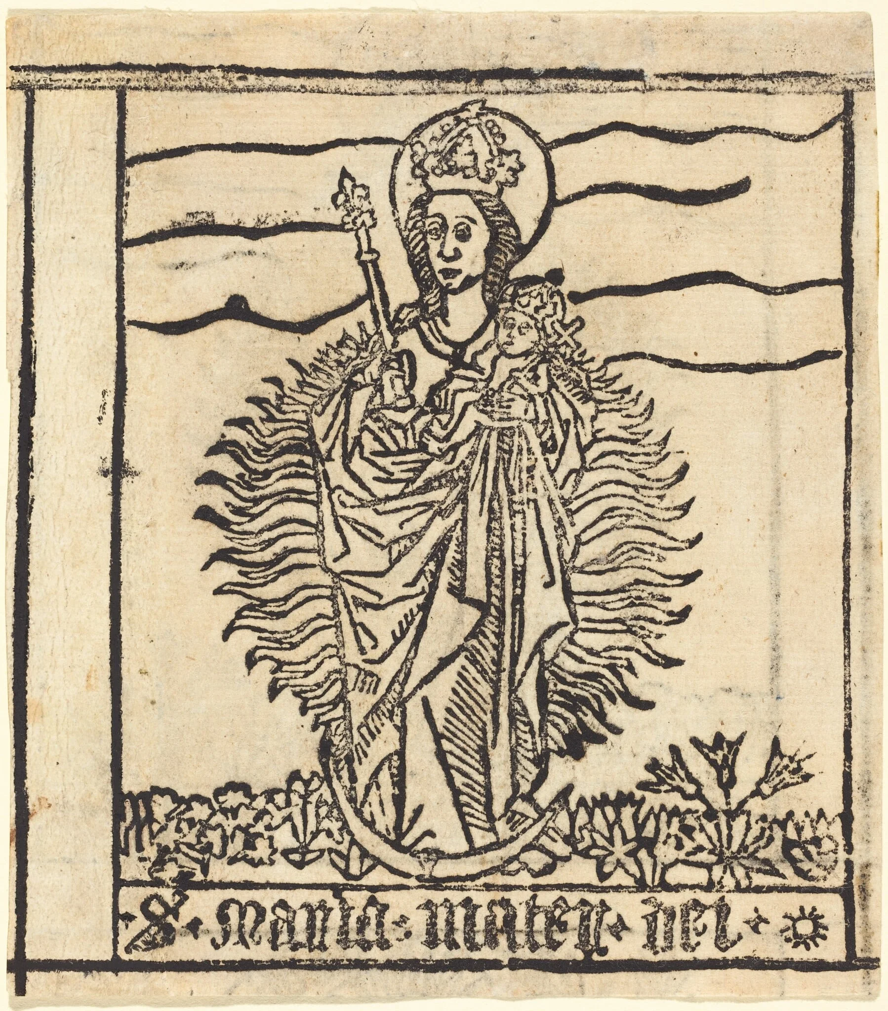 The Virgin and Child, by German 15th Century, ink, 1470
