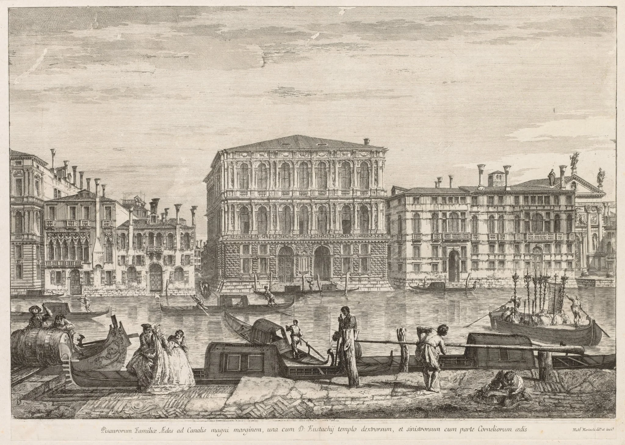 Views of Venice:  Palazzo Pesaro, by Michele Marieschi, 1741
