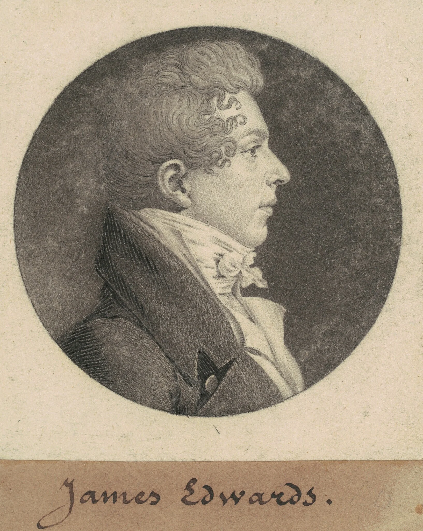 James Edwards, by Charles Balthazar Julien Févret de Saint-Mémin, ink, 1809