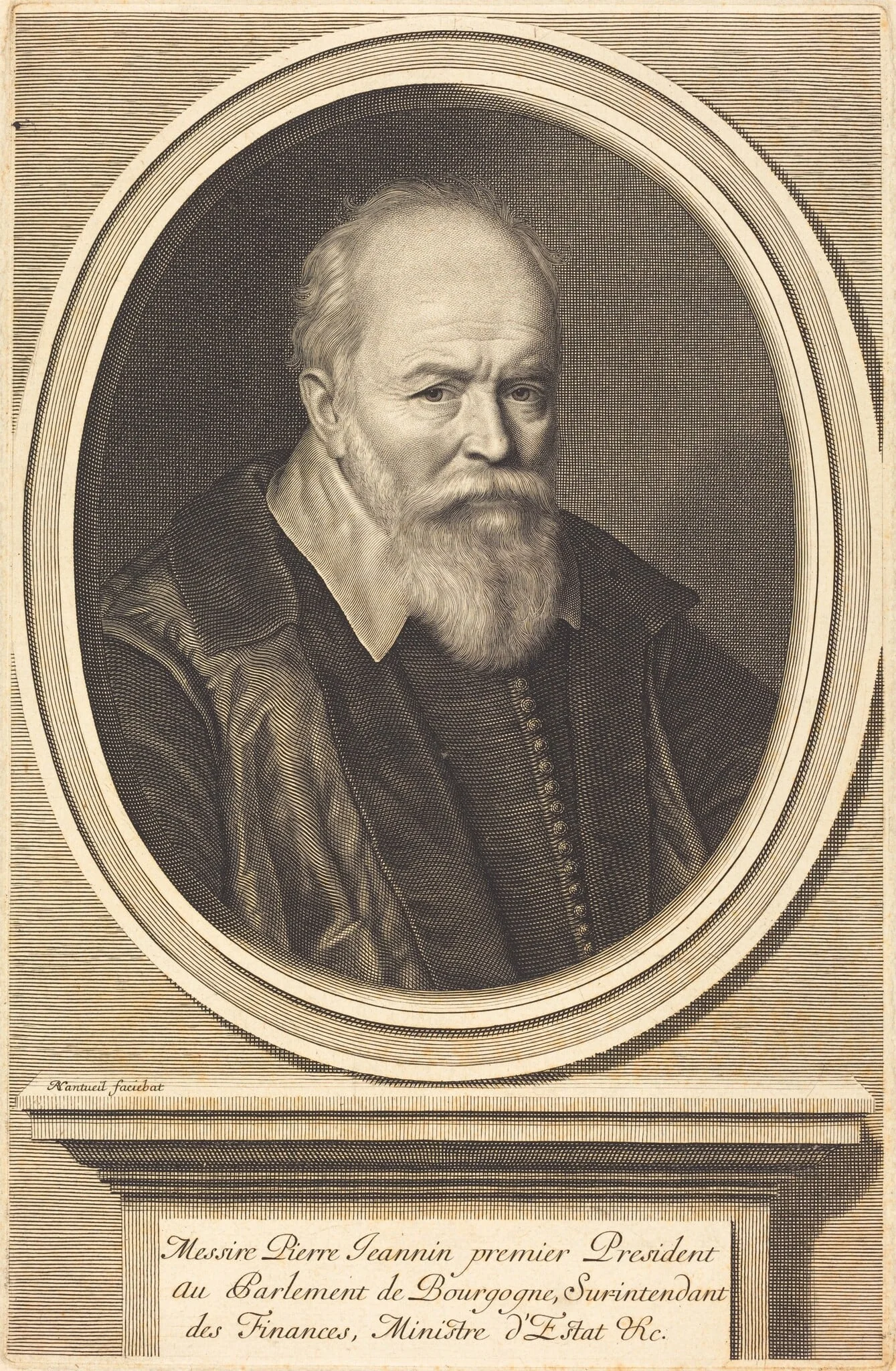Pierre Jeannin, by Robert Nanteuil, ink, 1656