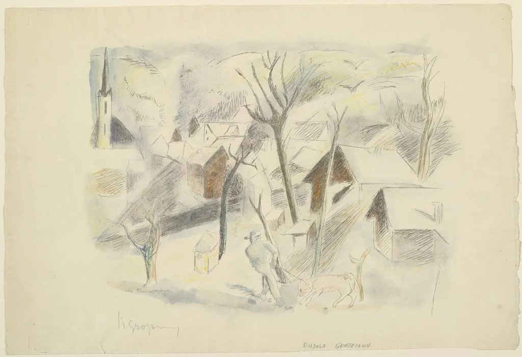 Untitled, by Rudolf Grossmann, crayon, 1919