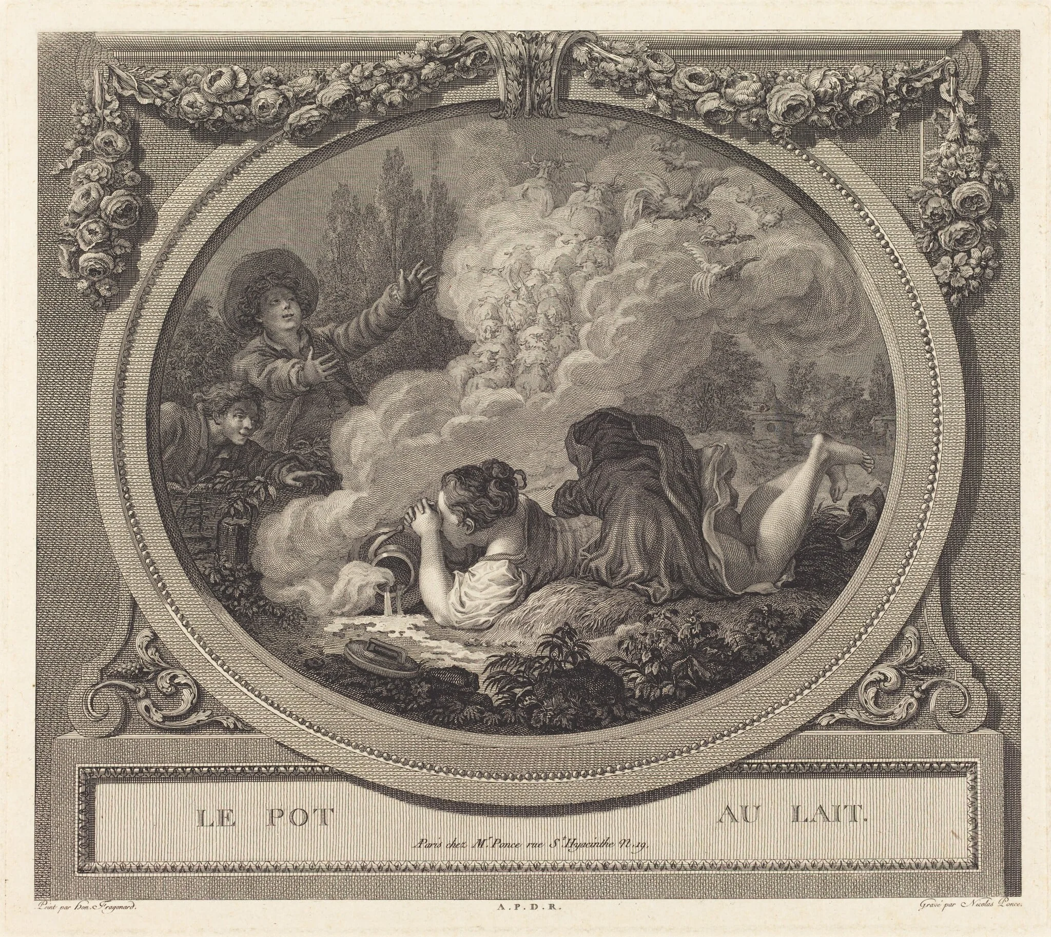 Le pot au lait, by Nicolas Ponce, ink, 1787
