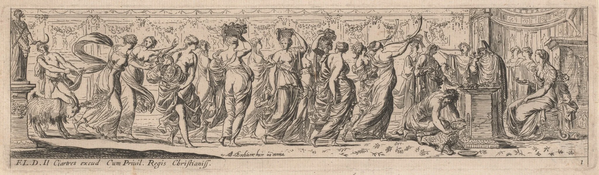 Sacrifice of a Ram, by Pierre Brebiette, ink, 1626