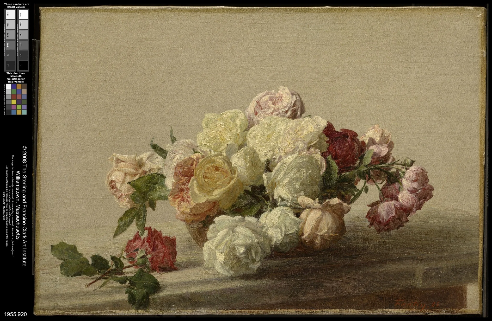 Bowl of Roses on a Marble Table