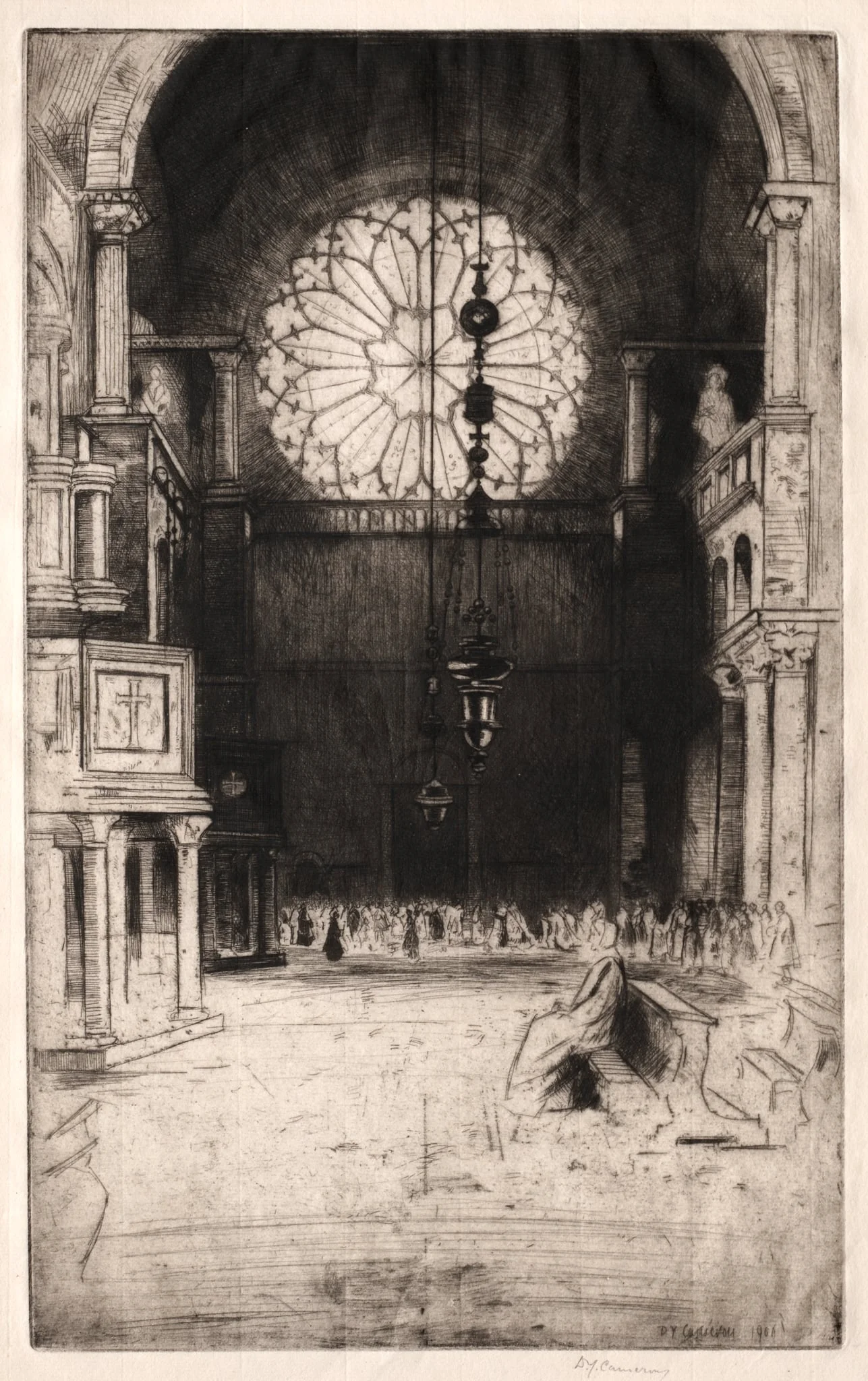 St. Mark's No. 2 (Venice) -- Interior, by David Young Cameron, 1900