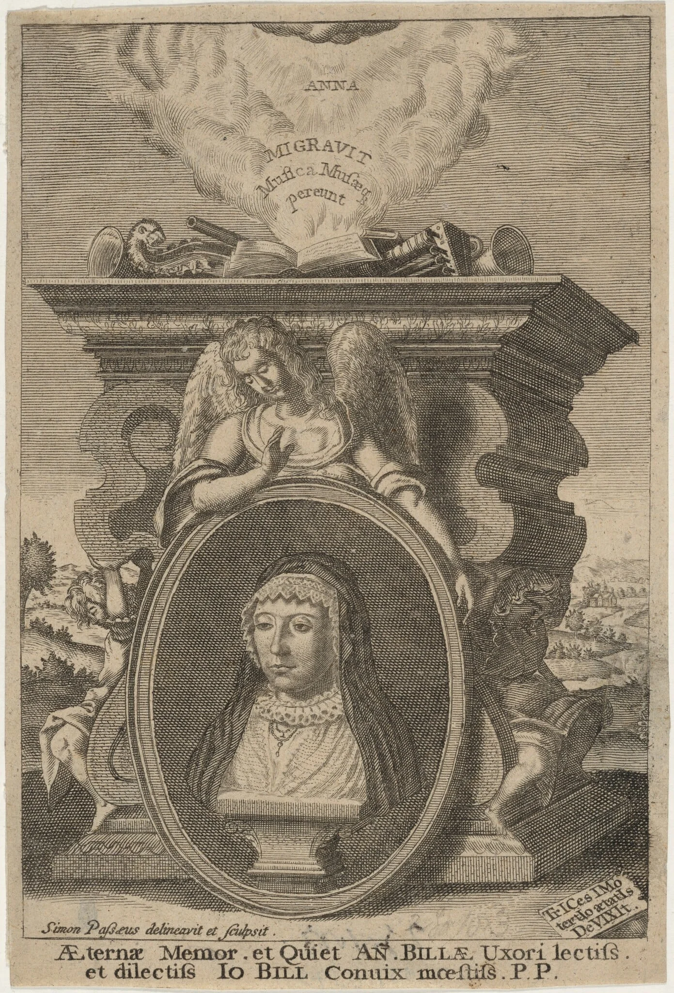 Anne Bill, by Simon van de Passe, ink, 1621