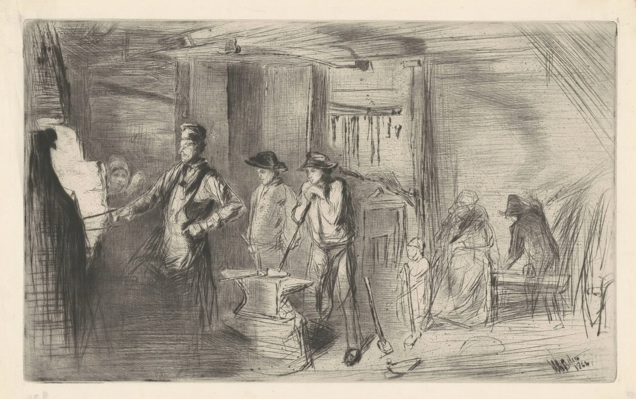 The Forge, by James McNeill Whistler, ink, 1861