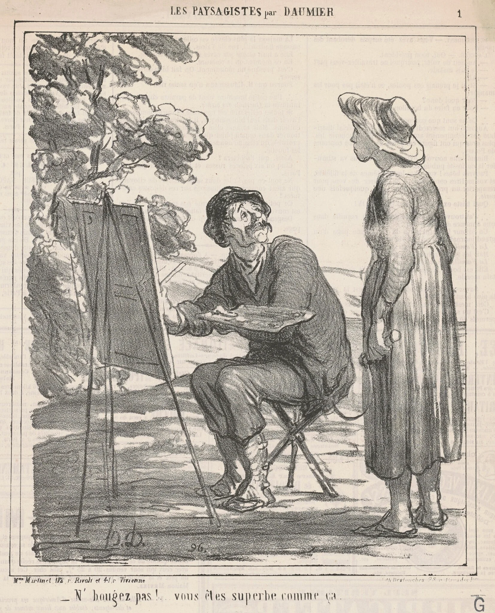N'bougez pas! ..., by Honoré Daumier, ink, 1865
