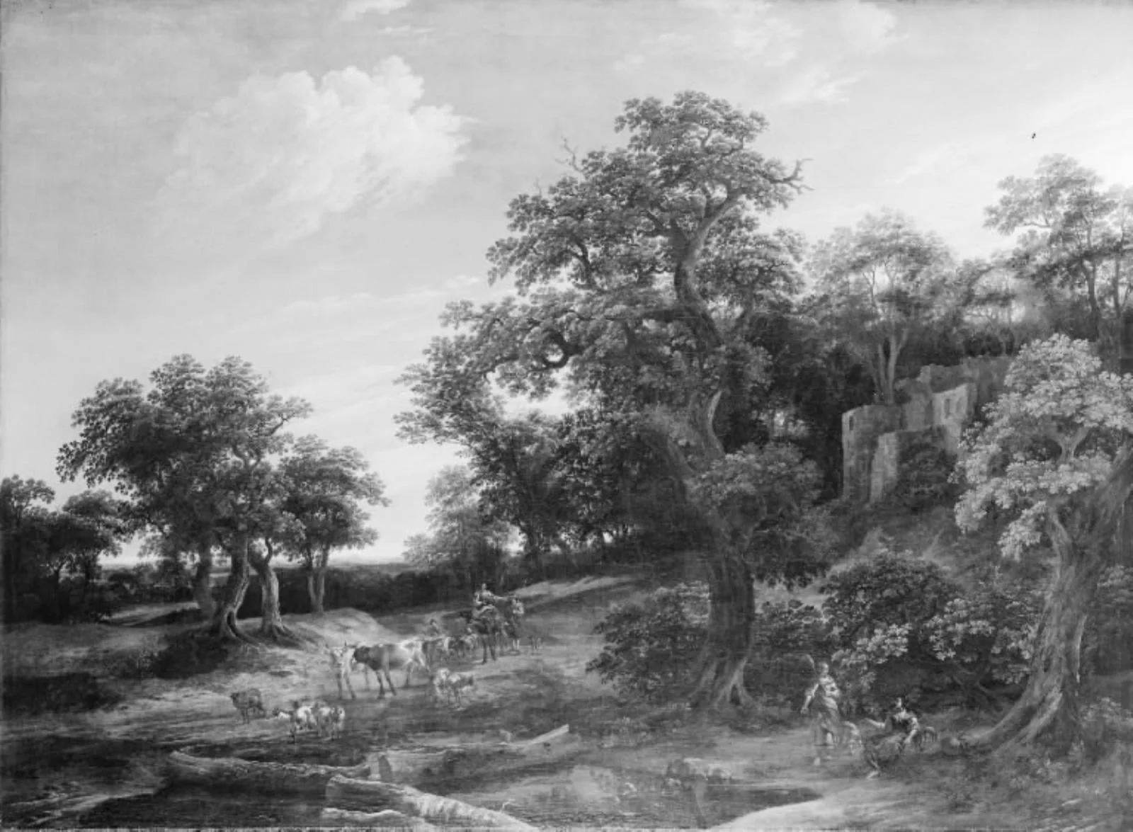 The Edge of the Oak Wood, by Unknown, 1666