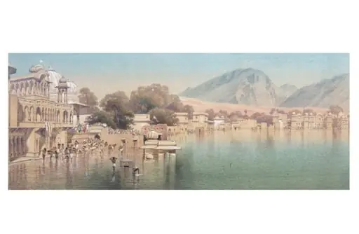 View of Pushkar Lake and the bathing ghats, near Ajmer