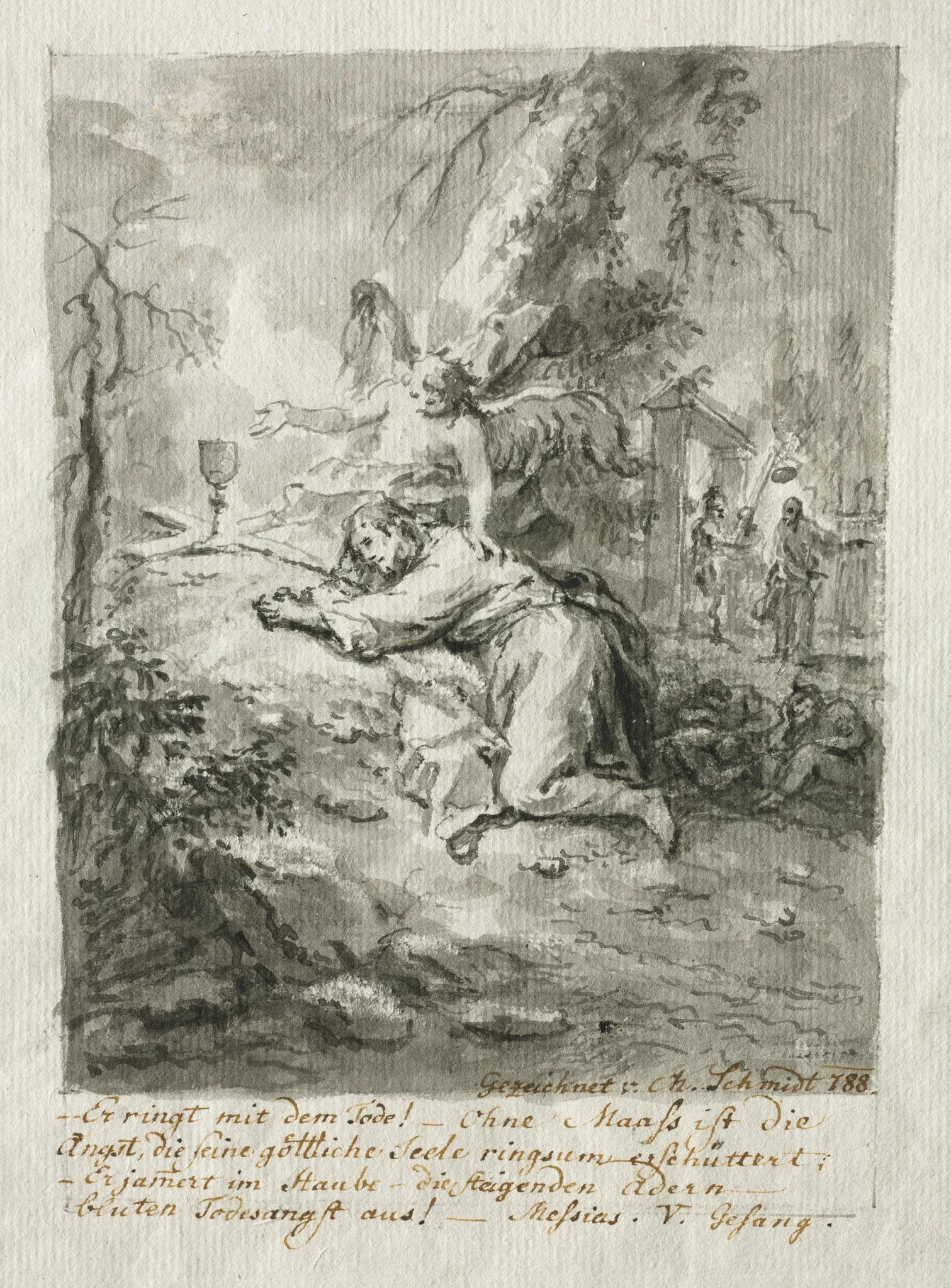 Christ on the Mount of Olives, The Flagellation, Christ Crowned with Thorns, The Crucifixion, by Martin Johann Schmidt, 1788