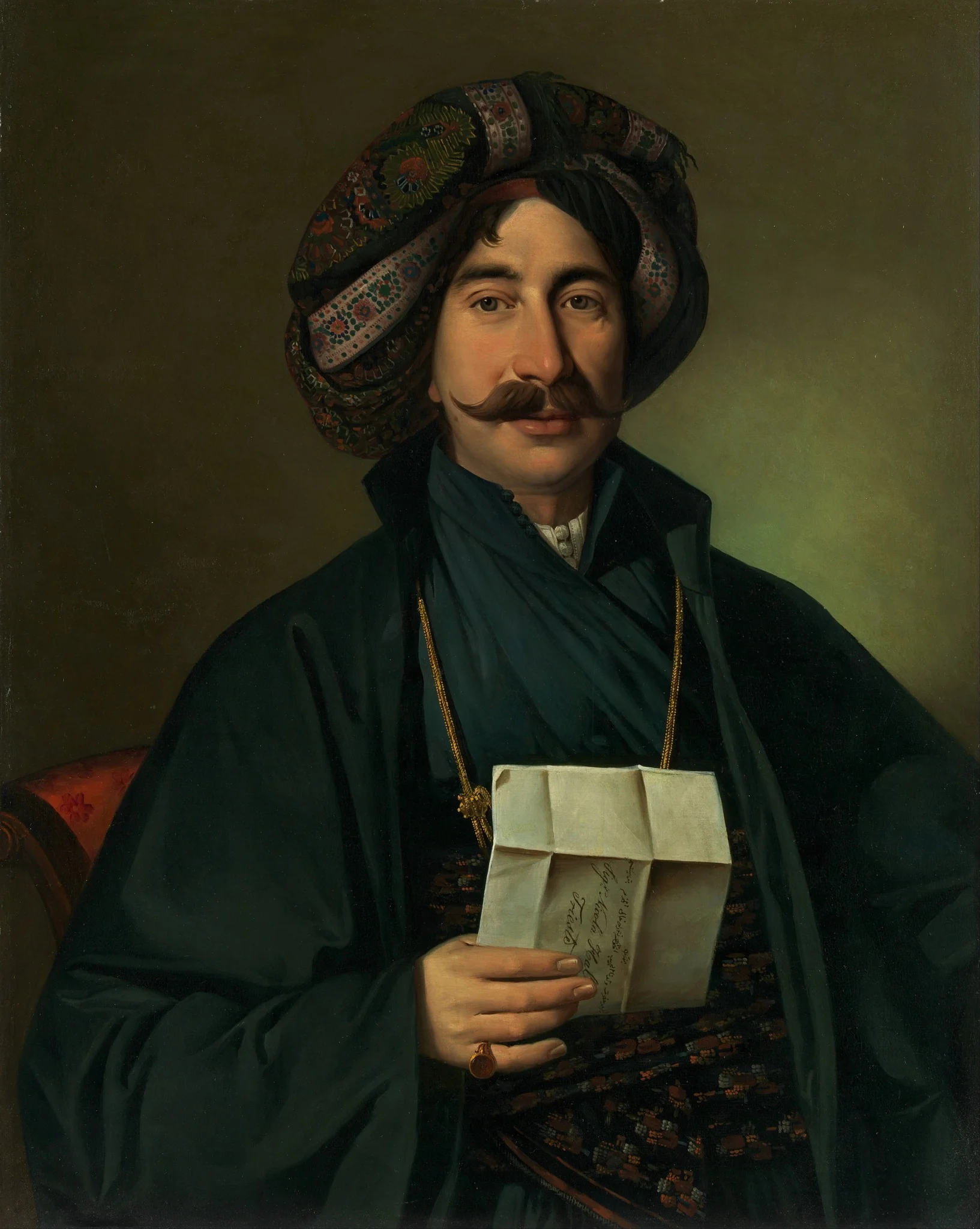 Man in Ottoman dress, by Giuseppe Tominz, oil, 1830