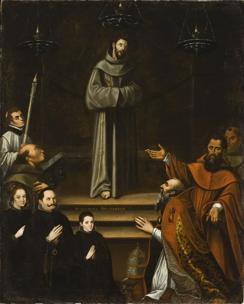 Saint Francis of Assisi Appearing before Pope Nicholas V, with Donors (La aparición de San Francisco de Asís al Papa Nicolás V, con donantes)