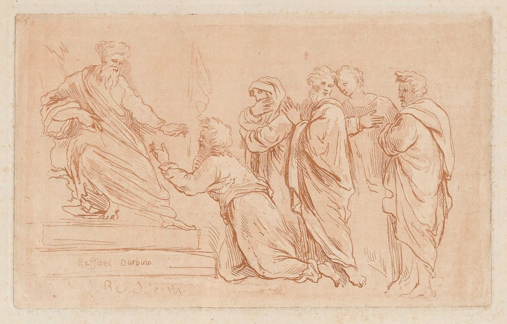 Adonias Imploring the Grace of Solomon or Jeroboam Kneeling before Rehoboam