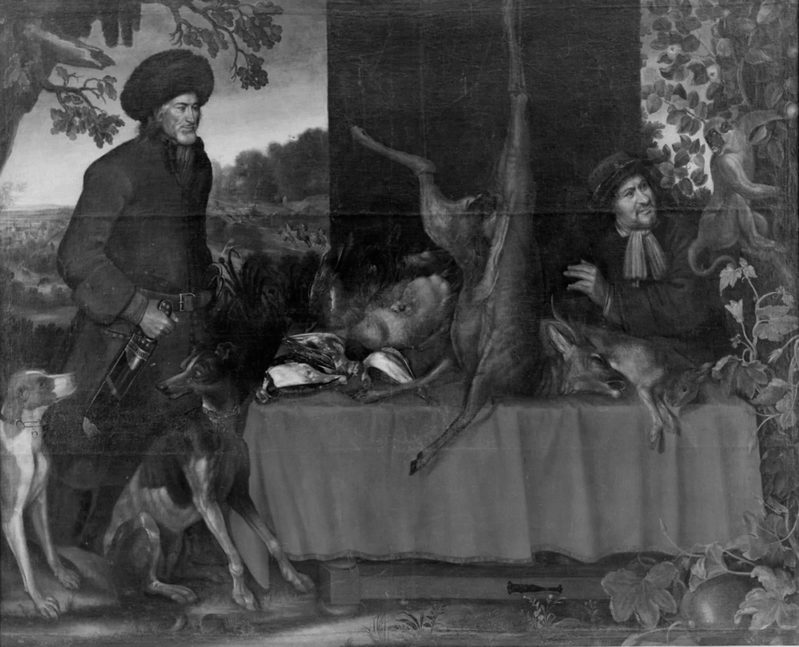 Hunters and Game, by Unknown, 1750