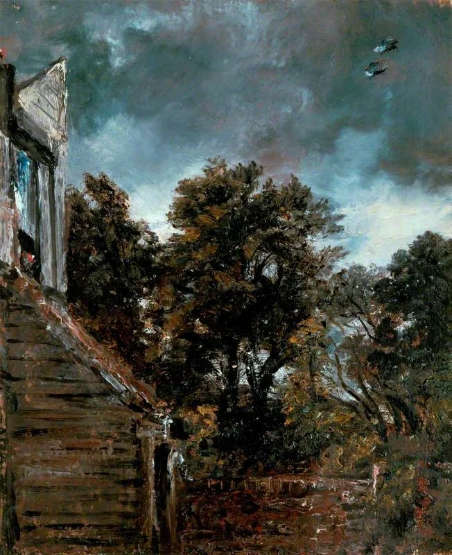 View in a Garden, with a Shed on the Left, by John Constable, unspecified, 1821