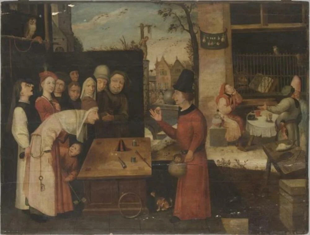 The Conjurer, by Unknown, oil, 1549