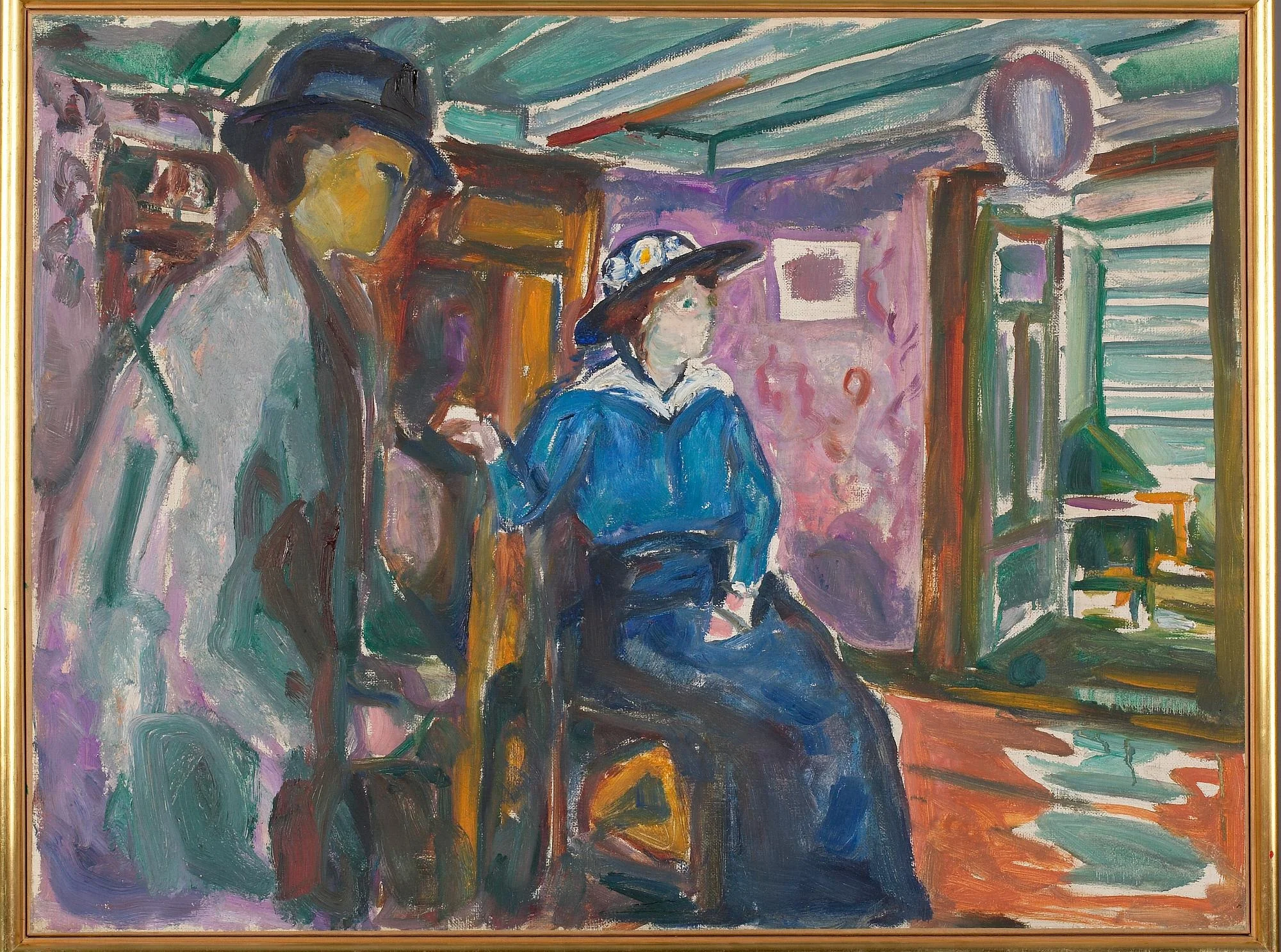 Man and Woman, by Edvard Munch, oil, 1913