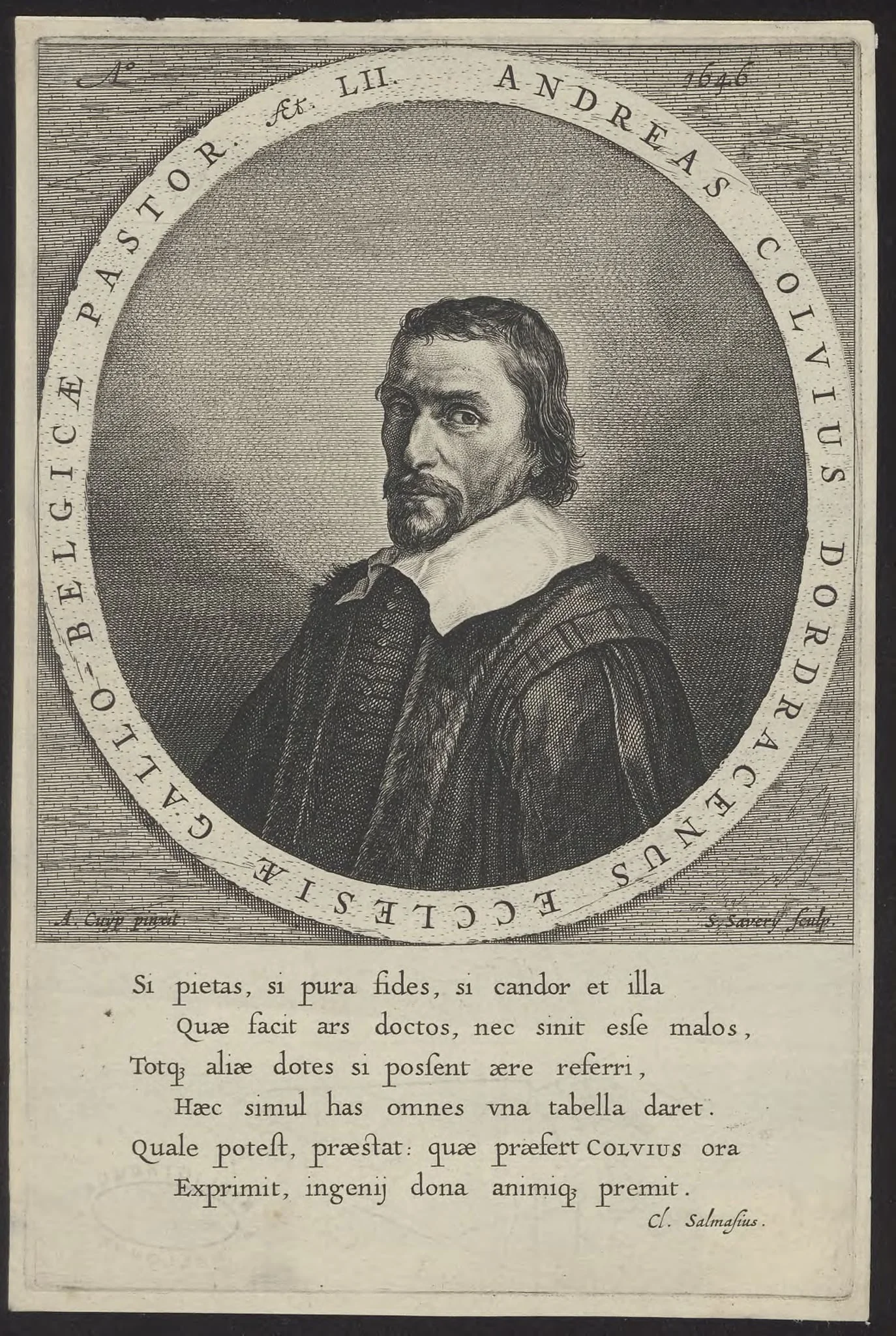 Portrait of Andreas Colvius, Walloon minister in Dordrecht