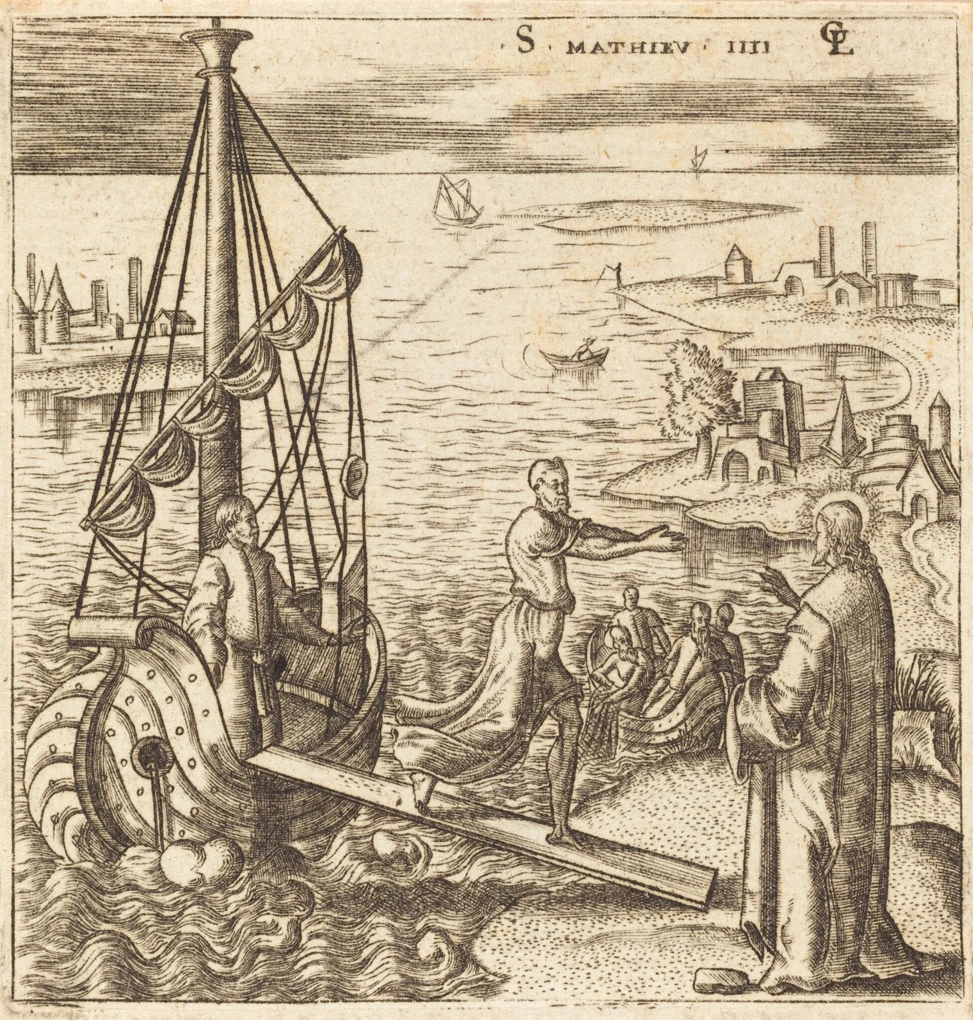 Follow Me and I will Make You Fishers of Men, by Léonard Gaultier, ink, 1578