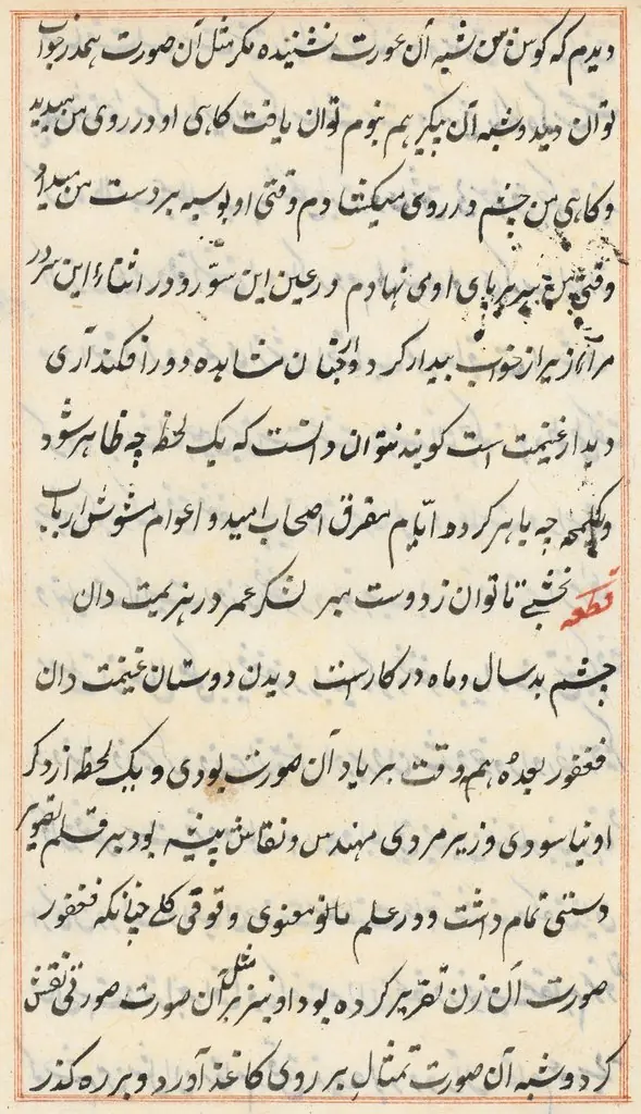 Page from Tales of a Parrot (Tuti-nama): text page