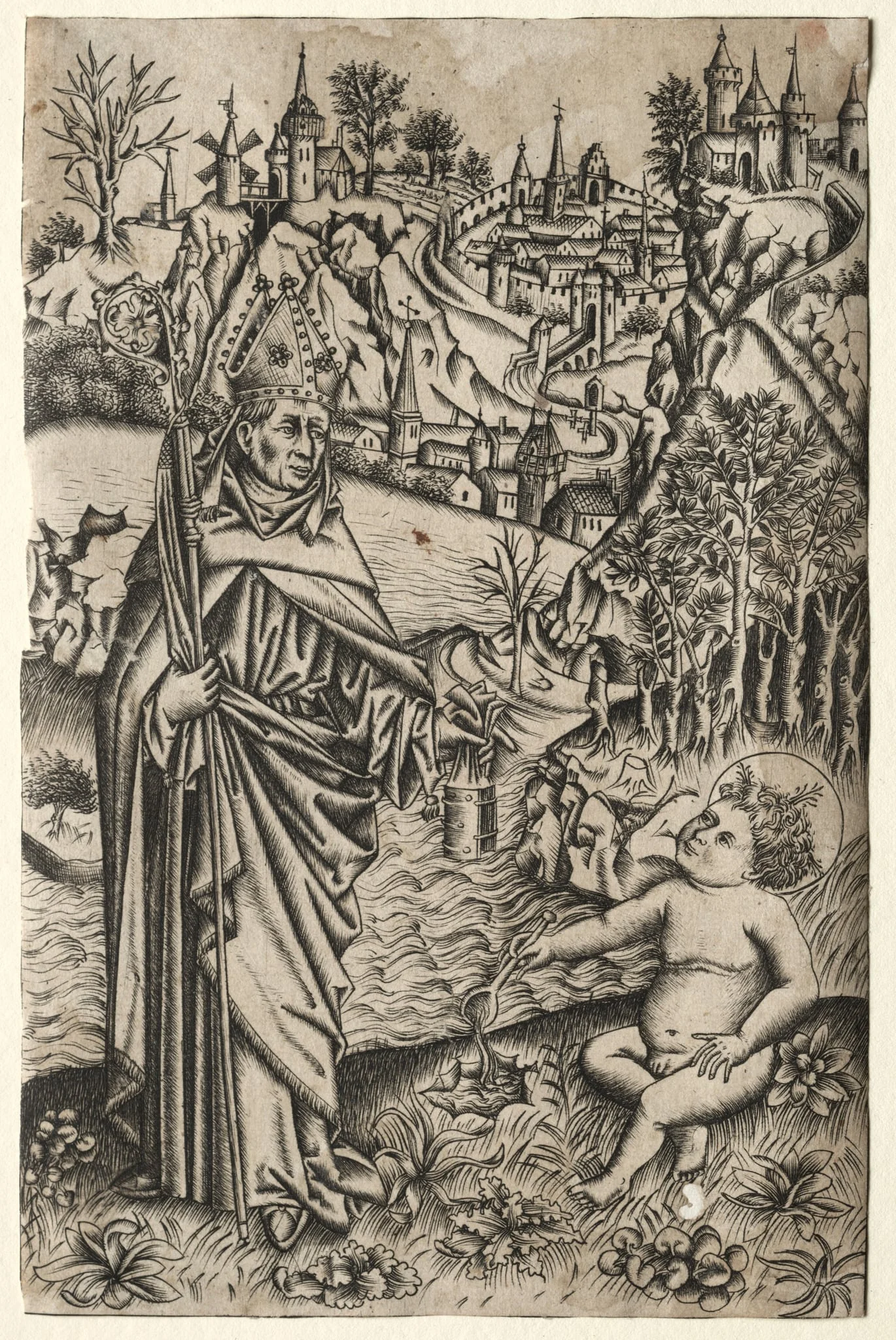 St. Augustine and the Child on the Seashore, by Master of the Nuremberg Passion, 1467