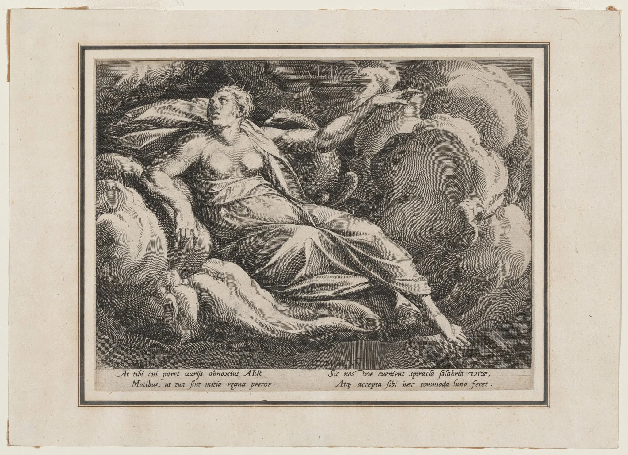 Air, by Jan Sadeler I, ink, 1587