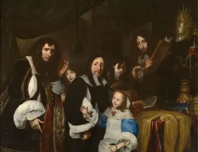 Portrait of the imperial goldsmith Willem de Herde (?-1677) with his family