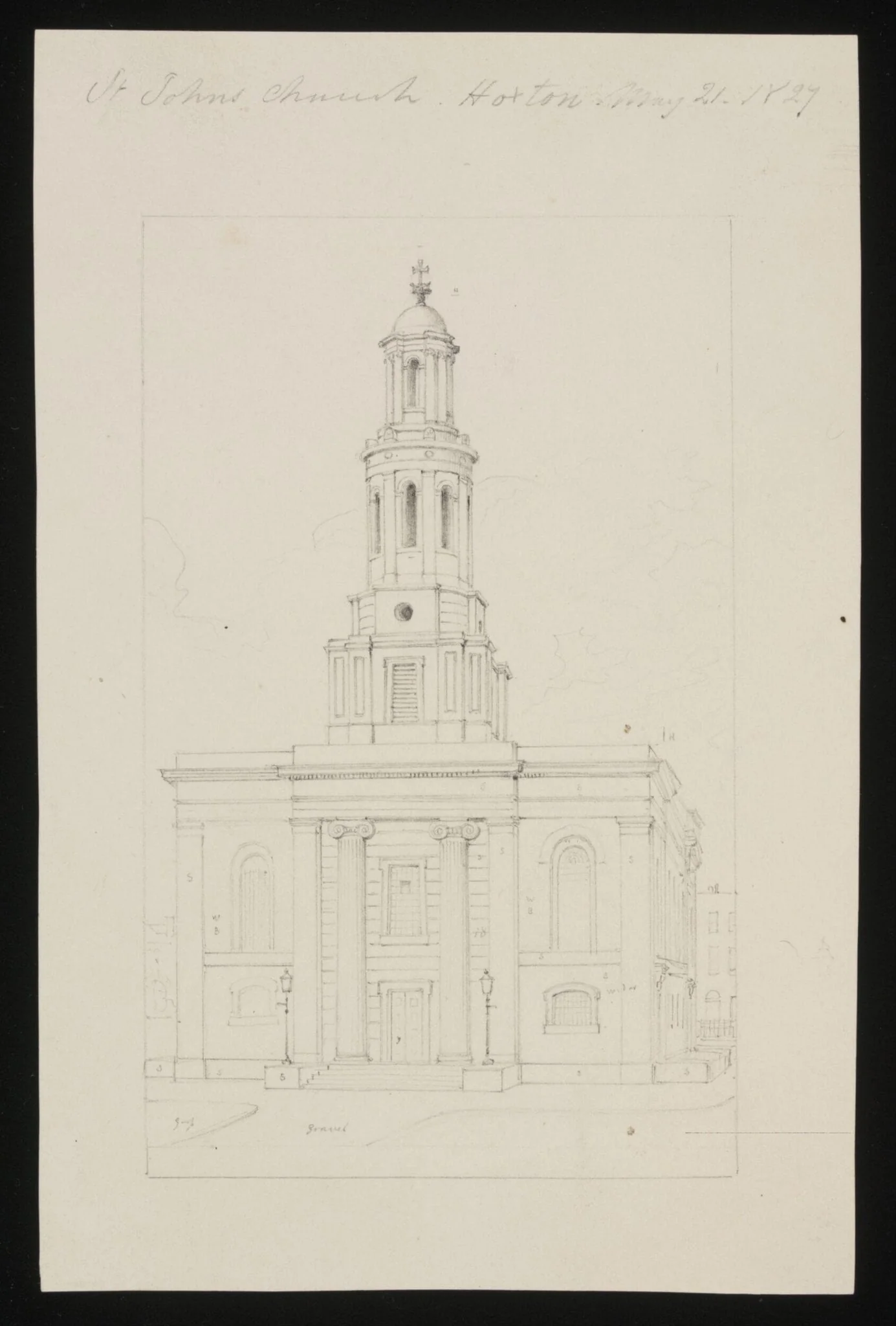 St. John's Church, Hoxton, May 21 1827, by Thomas Hosmer Shepherd, 21