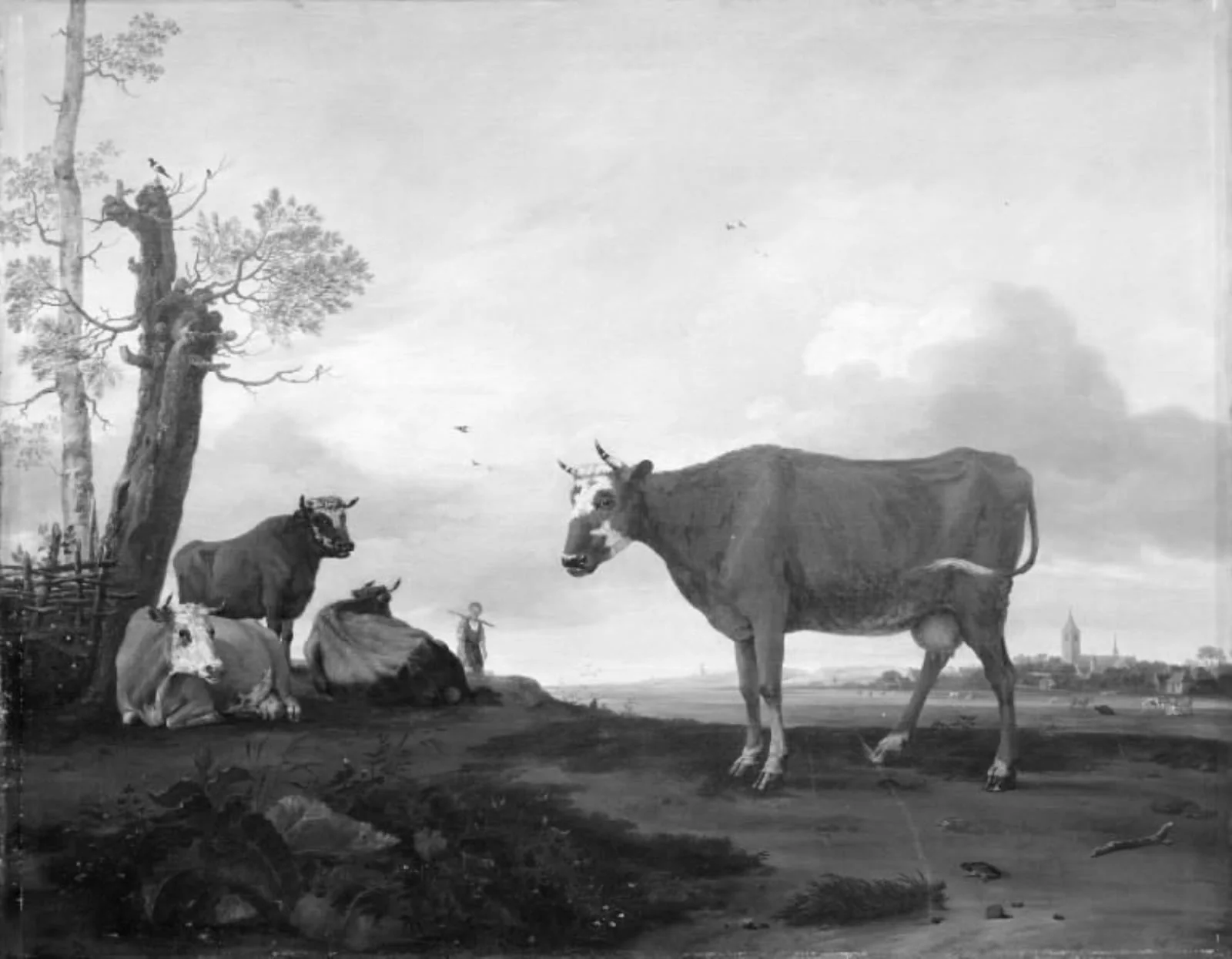 Cows in a Field, by Unknown, 1650