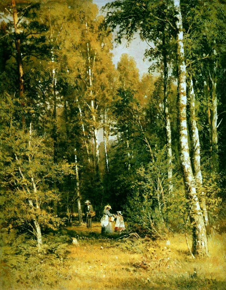 Birch grove, by Ivan Shishkin, oil, 1890