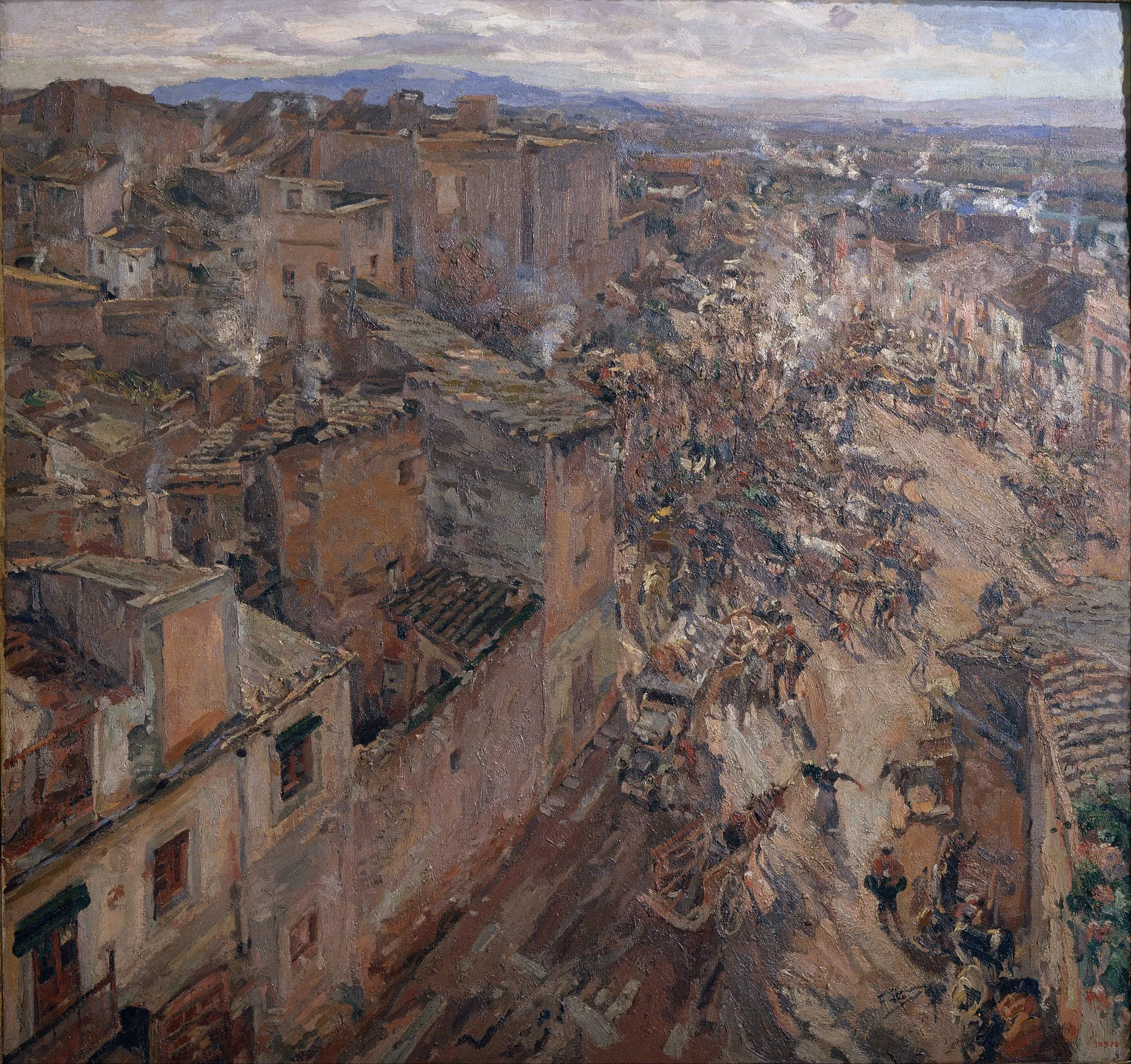 Market Day in Torroella, by Francisco Gimeno Arasa, oil, 1902