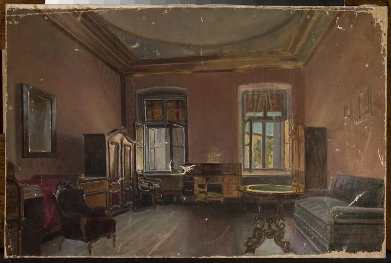 Interior, by Aleksander Gryglewski, oil, 1850