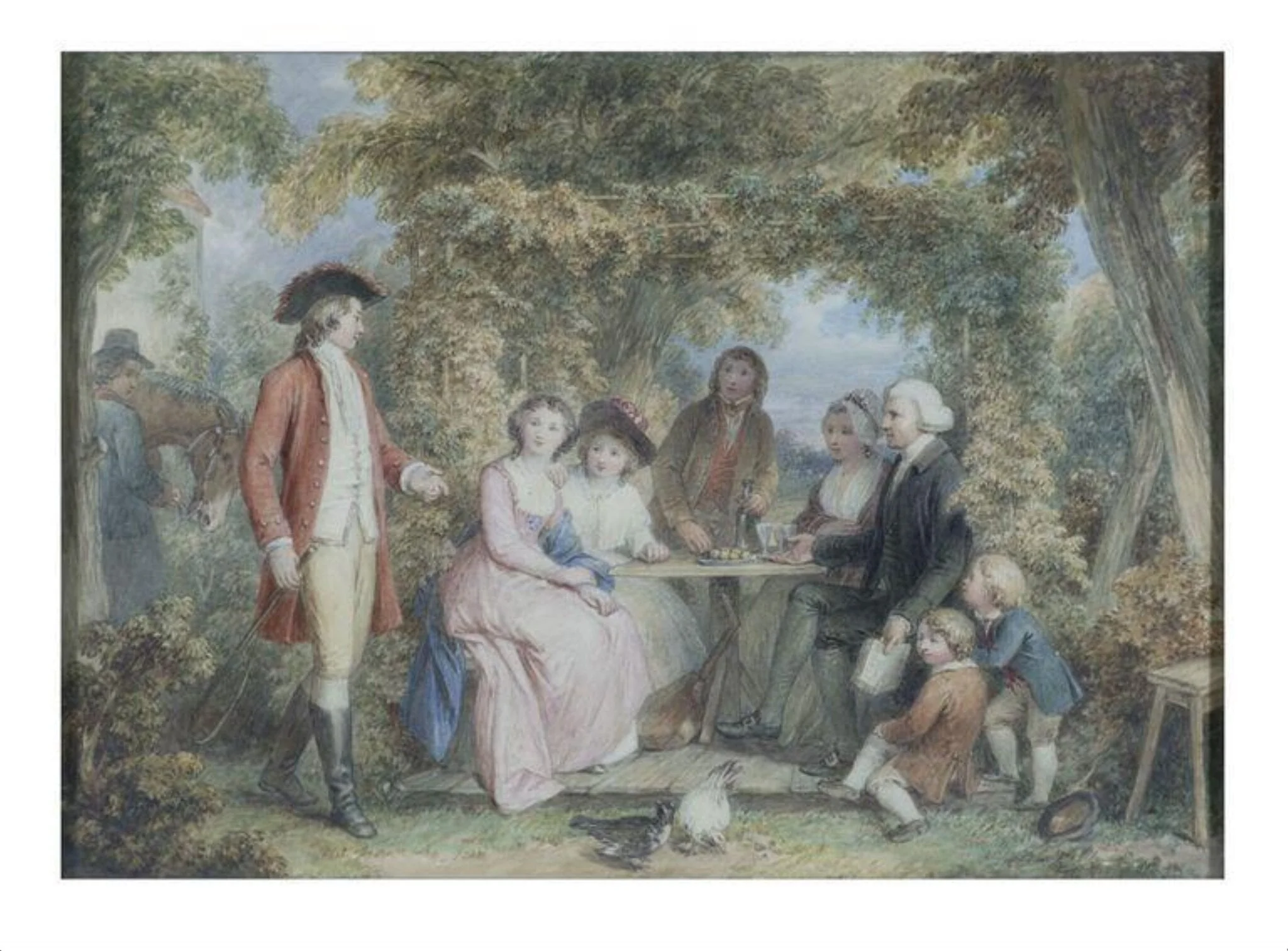 Young Thornhill introducing himself to the Primrose Family, by John Masey Wright, watercolor, 1850
