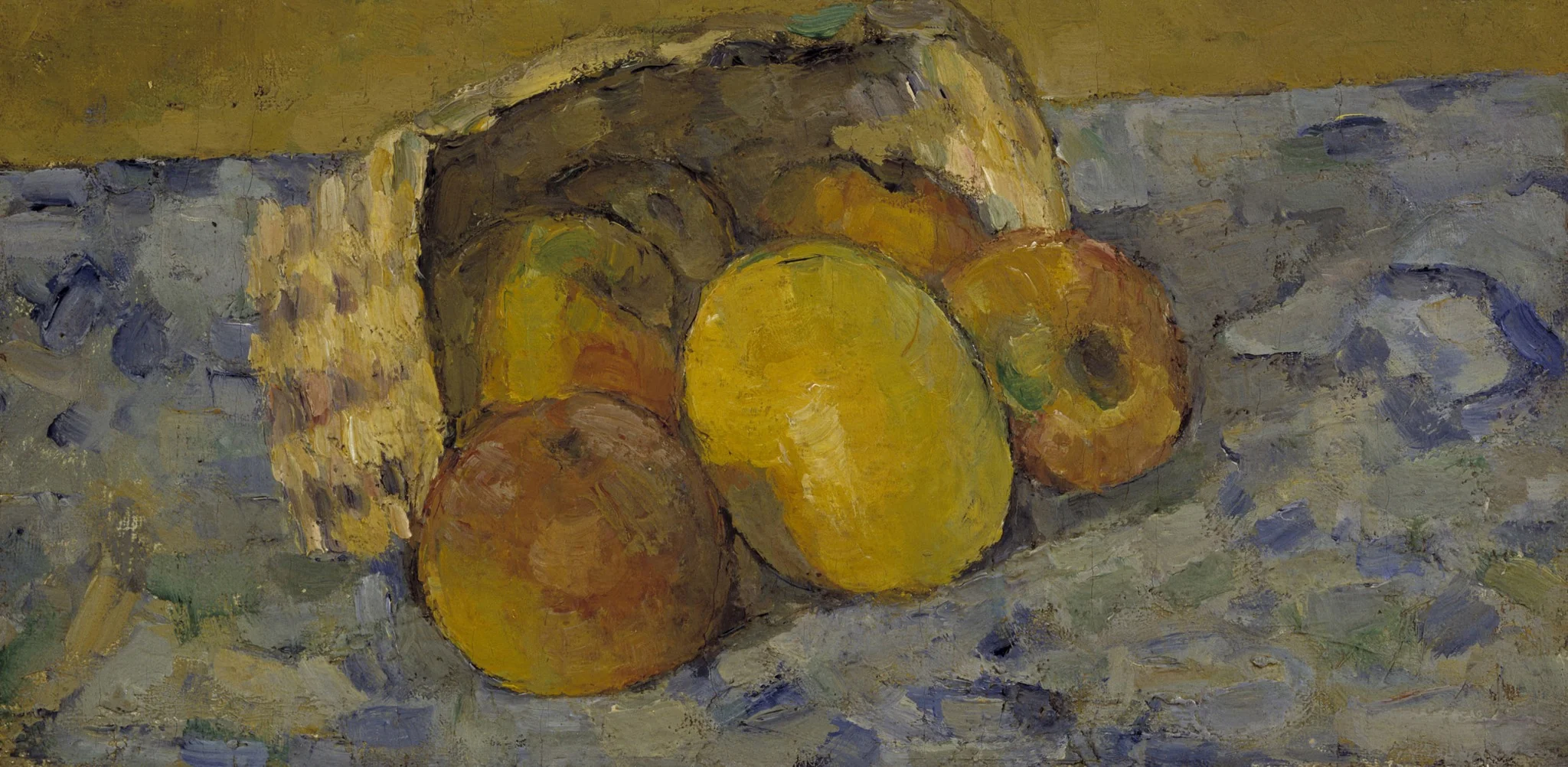 Overturned Basket of Fruit, by Paul Cezanne, oil, 1889