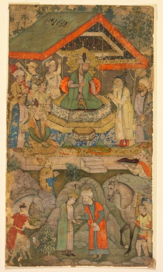An Ambassador before Humayun, by Miskina, unspecified, 1610