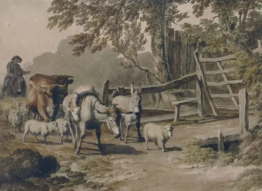 Landscape with drover and cattle