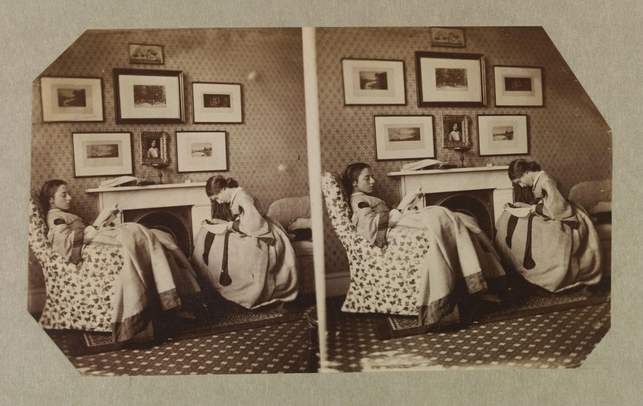 Isabella Grace Maude and Clementina Maude, 5 Princes Gardens, by Clementina Hawarden, photographic, 1862