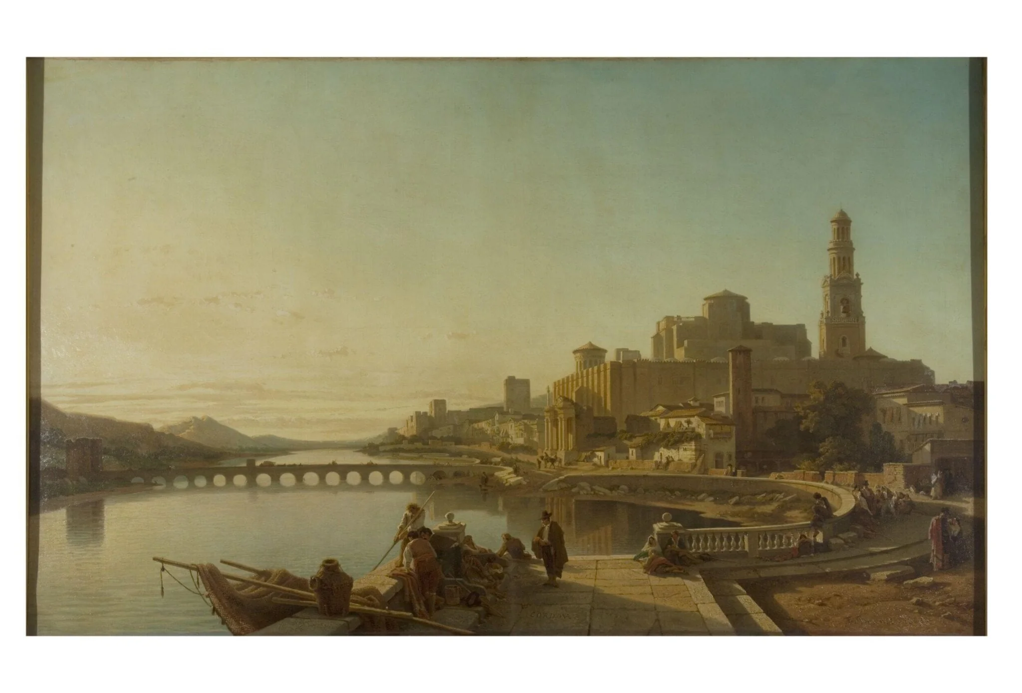 A view of Cordoba, Spain, by François Antoine Bossuet, oil, 1863