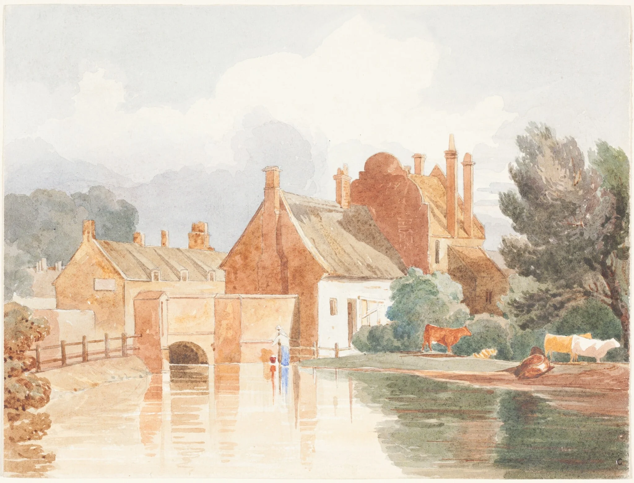 On the Bure, near Aylsham, Norfolk, by James Bulwer, graphite, 1834