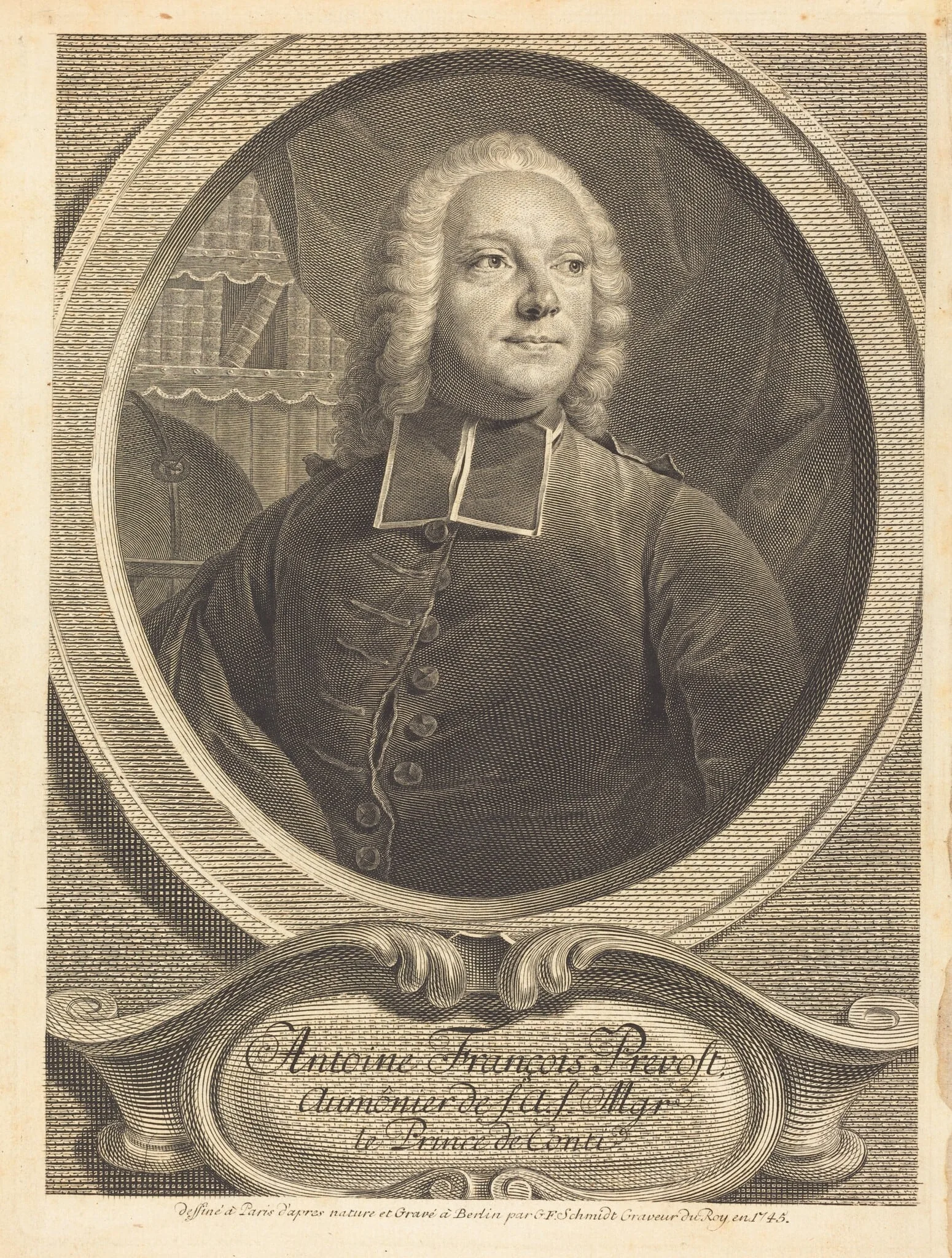 Antoine François Prevost, by Georg Friedrich Schmidt, ink, 1745